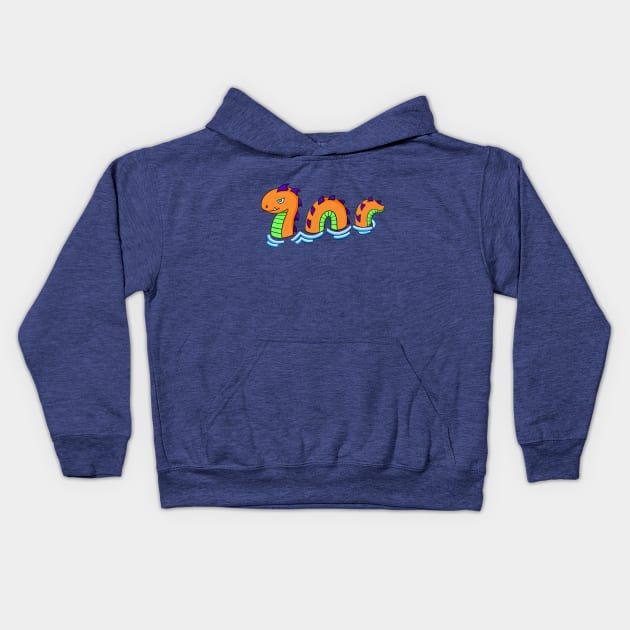 Dale the Lake Monster Kids Hoodie by OkayPlatypus